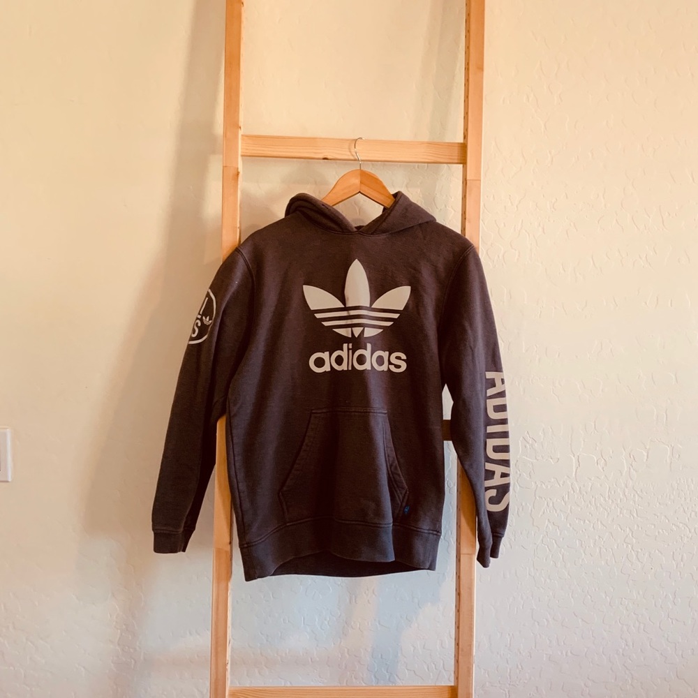 Adidas Grey and Silver Sweatshirt SIZE M